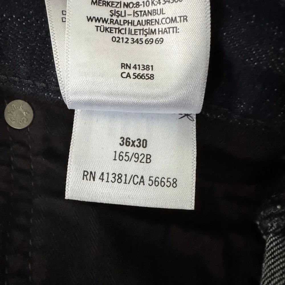 Polo Ralph Lauren Sullivan Slim Jeans Men 36x30 Dark Wash Stretch Denim Distress